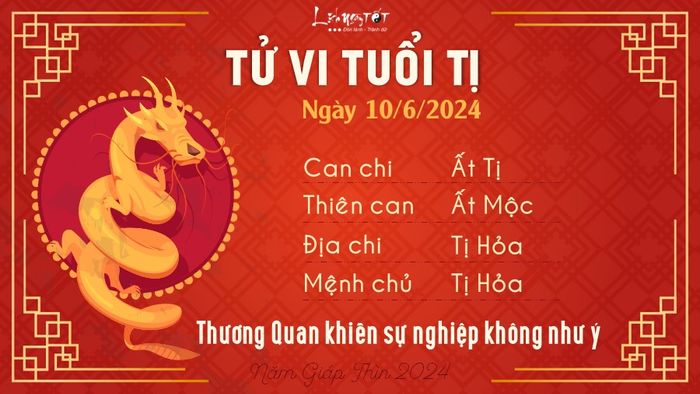 Theo tử vi hàng ngày ngày hôm nay, con giáp Tị cần tích cực tìm kiếm các nguồn thu nhập mới để cải thiện tình hình tài chính cá nhân.