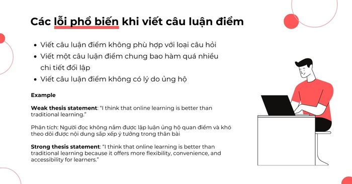 Những vấn đề thường gặp khi viết câu luận điểm