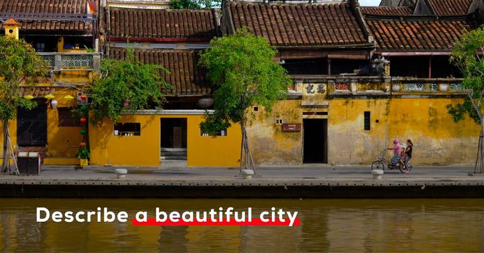 illustrate a beautiful city sample with vocabulary audio