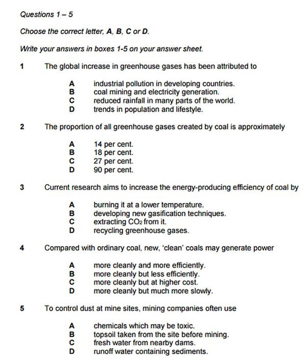 Multiple Choice - Một trong những dạng bài Reading IELTS