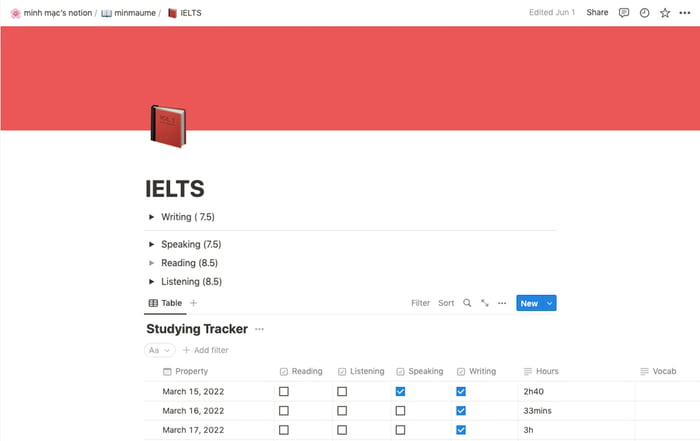 Ứng dụng Notion để hỗ trợ việc viết IELTS