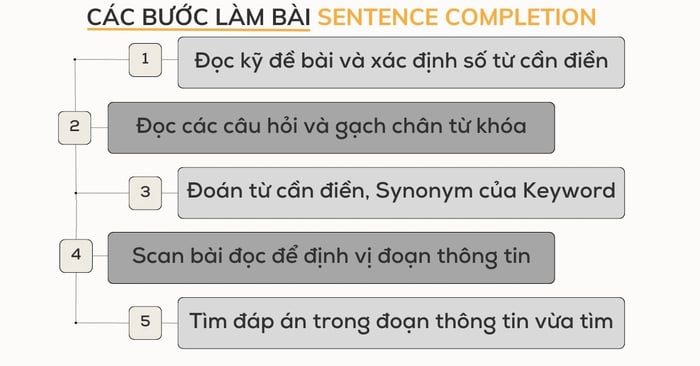 Cách tiến hành bài tập Sentence Completion