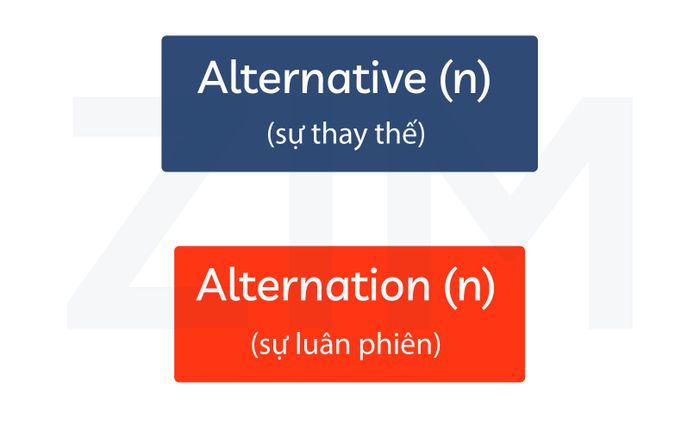 Sự khác biệt giữa 'alternative' và 'alternation'