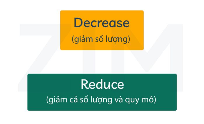 Sự khác biệt giữa 'decrease' và 'reduce'