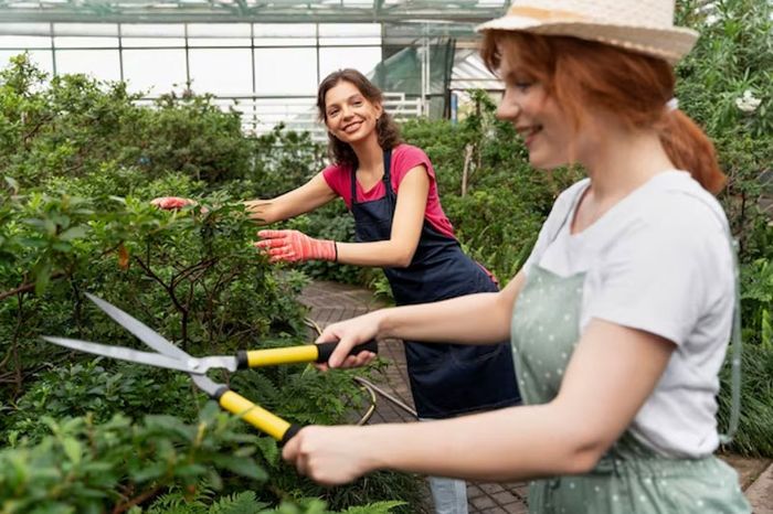 They are doing the garden happily