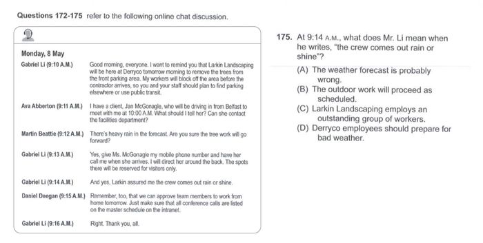 Word-in-context in TOEIC Reading Part 7