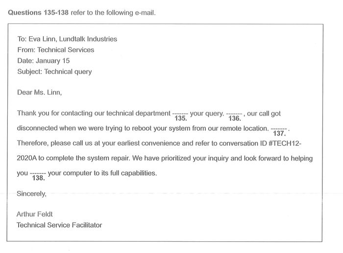 Extracting sentence 138 - Test 2 - ETS 2022