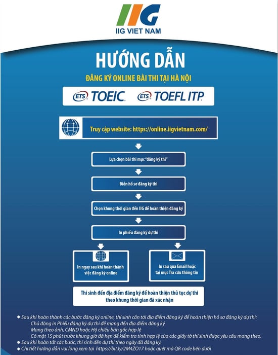 Quy trình đăng ký thi TOEIC online áp dụng ở TP.HCM, Hà Nội, Đà Nẵng