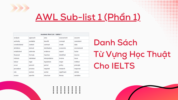 danh sách từ vựng học thuật cho IELTS AWL Sub-list 1 phần 1