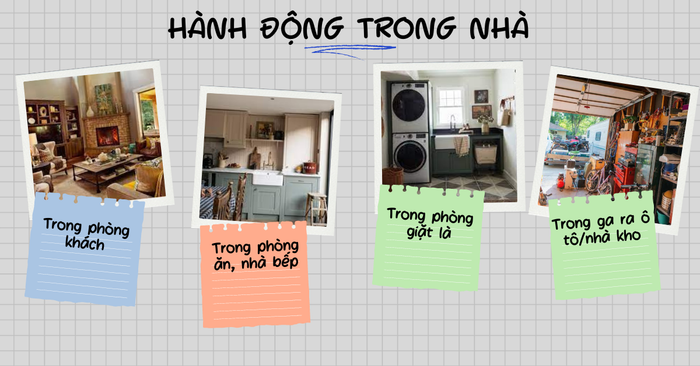 từ ngữ về các hoạt động thường gặp trong nhà