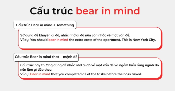 Usage of Bear in mind in English