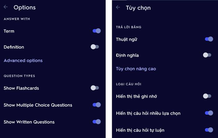 học từ vựng tiếng Anh qua Quizlet 04