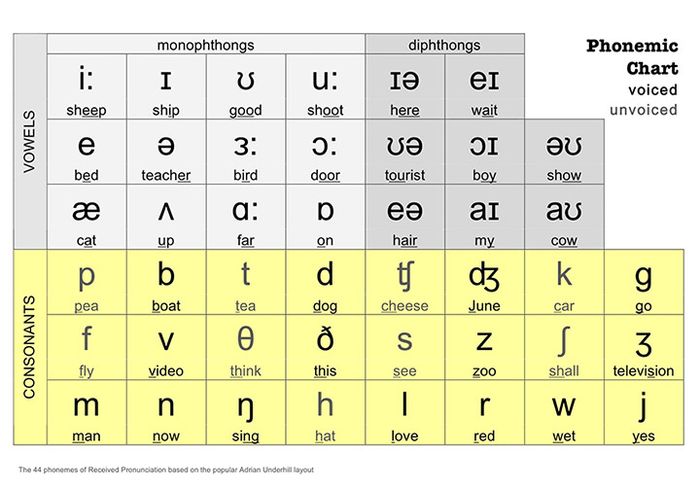 Phân loại giữa phụ âm và nguyên âm 