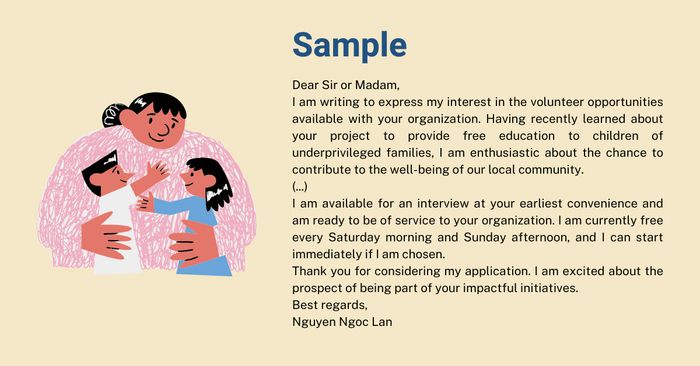 Sample Application Letter for Volunteering