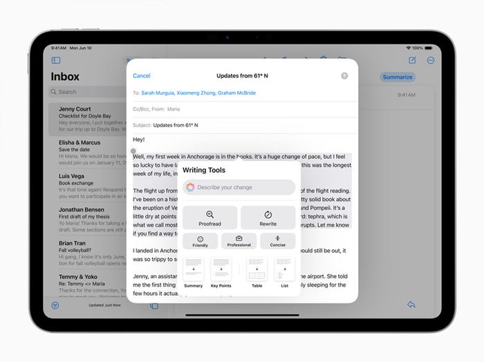 Apple Intelligence mang đến trải nghiệm cá nhân hóa cho người dùng trên iPadOS 18.