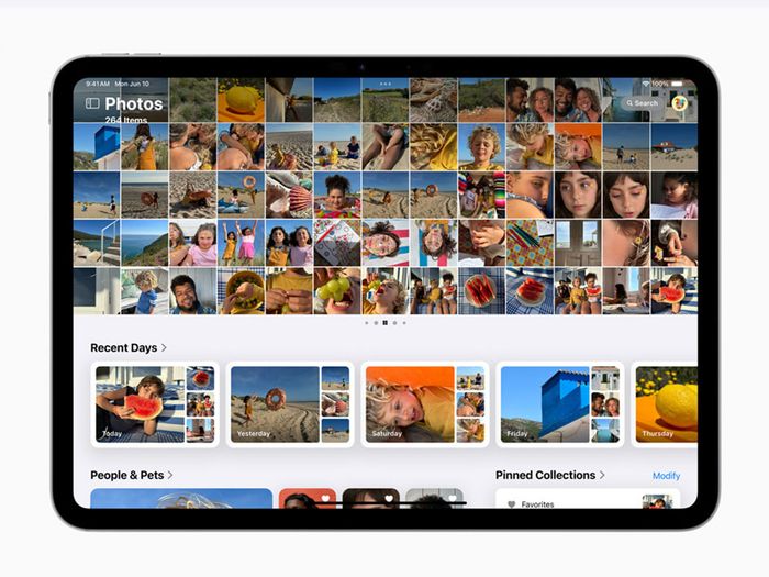 Trong iPadOS 18, bố cục của thư viện ảnh cũng được cải thiện và làm mới.