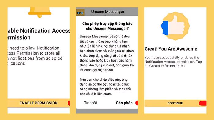 Bước 2 trong cách sử dụng Unseen Messenger trên Android