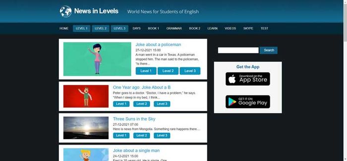 Website News in Levels