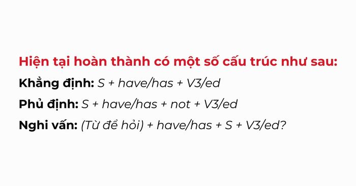 Cấu trúc của bị động hiện tại hoàn thành