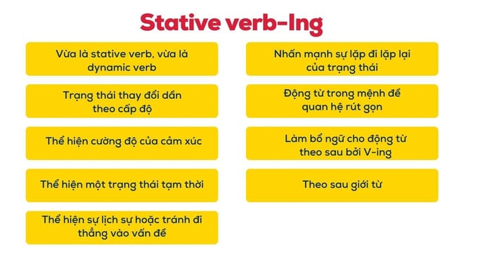 Stative verbs với hậu tố -ing