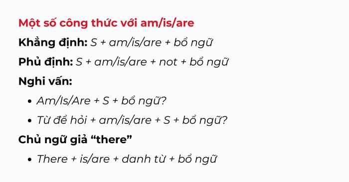 Some formulas with am/is/are