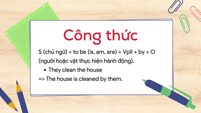 Công thức của câu bị động thì hiện tại đơn