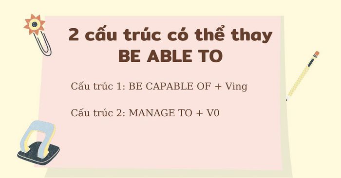 2 Cấu trúc có thể thay thế cho cấu trúc be able to