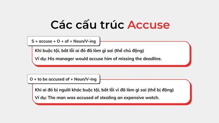  Các cách sử dụng cấu trúc Accuse