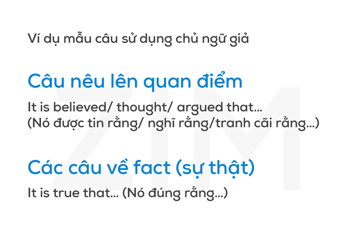 Sử dụng chủ ngữ giả với it