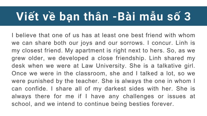 Paragraph about best friends in English - Sample 3.