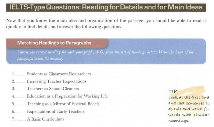 Lesson for IELTS Reading - Type Questions