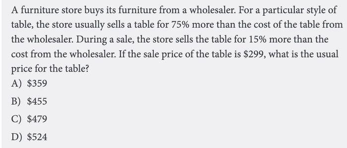 Question 1: Ratio, proportion, unit, and percentage