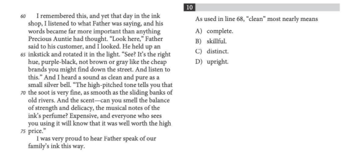 chiến lược đối phó với các dạng câu hỏi trong kỳ thi SAT Reading phần 3: Word-in-context: chiến lược: Ví dụ 9