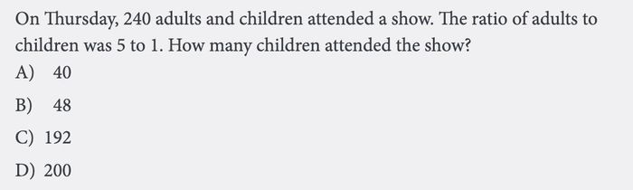 Example of a Problem Solving and Data Analysis question type - The College Board