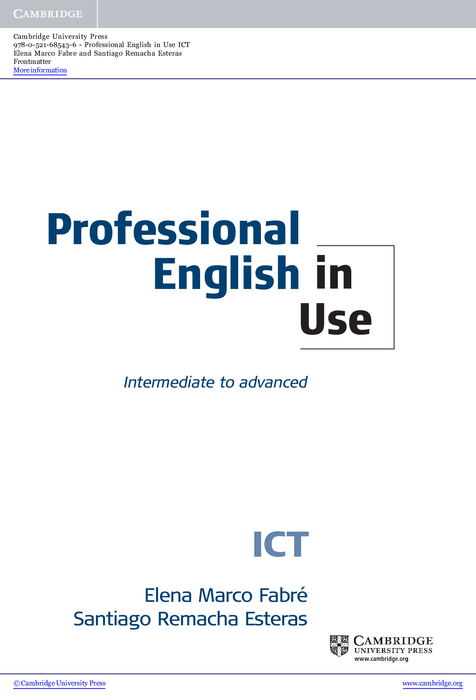 giới thiệu sách chuyên ngành Professional English In Use - ICT - Bìa