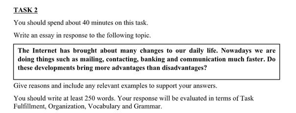 đề thi mẫu VSTEP Writing task 2