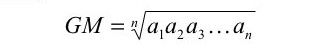 mathematical examination-geometric average