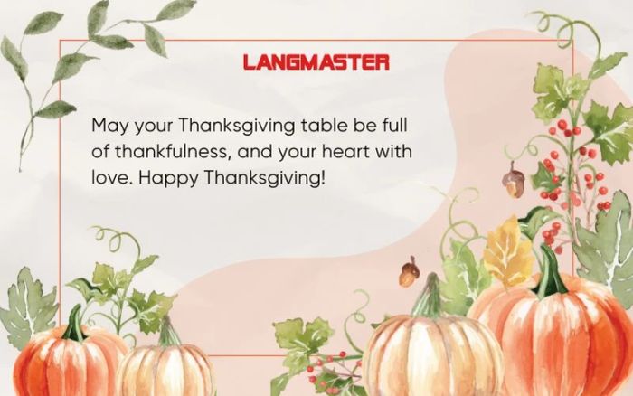 Short English Thanksgiving wishes