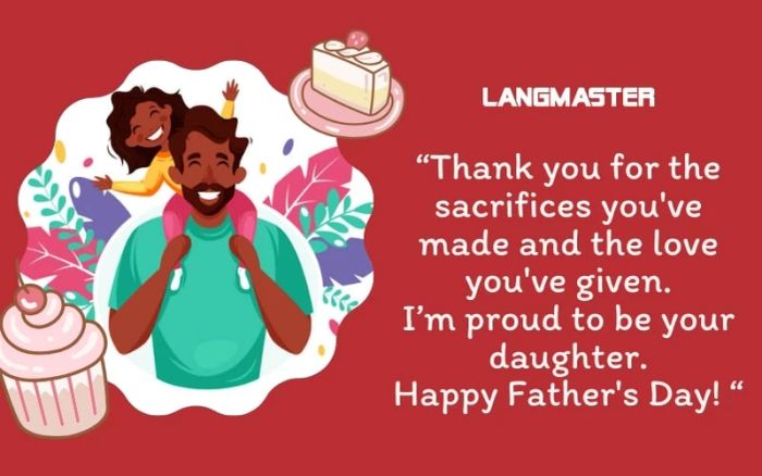 Father's Day Wishes in English from Daughter to Father