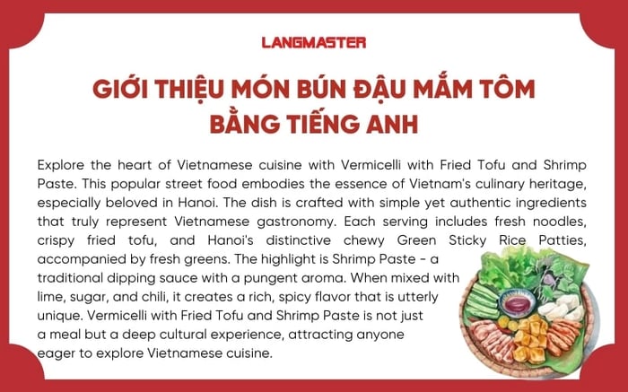 Introducing Vermicelli with Fried Tofu and Shrimp Paste in English