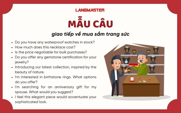 Mẫu câu trò chuyện về việc mua sắm trang sức