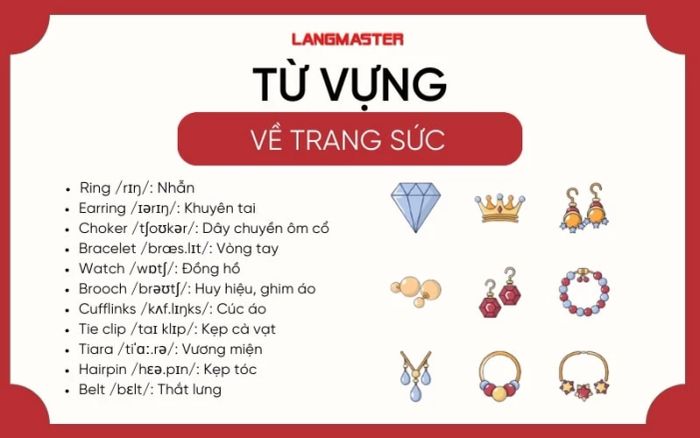 Từ vựng tiếng Anh liên quan đến trang sức