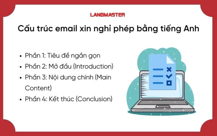 Structure of an English leave request email