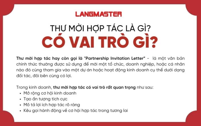 Thư mời hợp tác tiếng Anh là gì và vai trò của nó như thế nào?