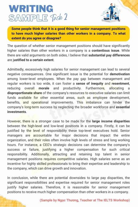 sample answer senior management positions ielts writing task 2