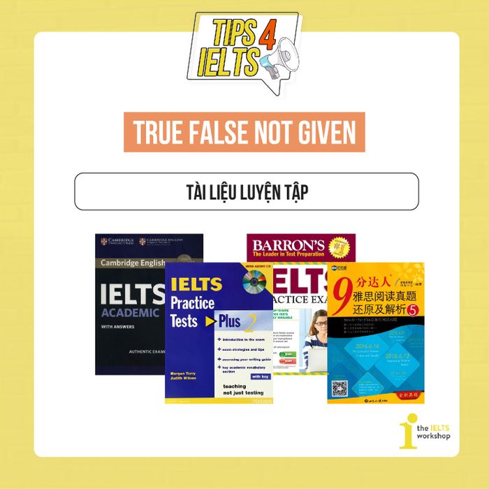 sách thực hành true false not given ielts reading