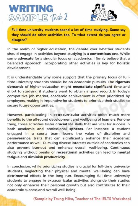 sinh viên đại học toàn thời gian ielts writing task 2