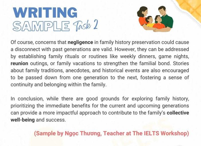 Nghiên cứu về lịch sử gia đình ielts writing task 2 mẫu 2