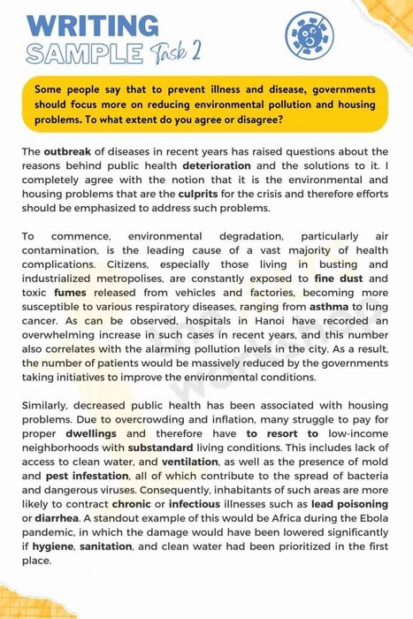 Preventing Illness and Disease IELTS Writing Task 2
