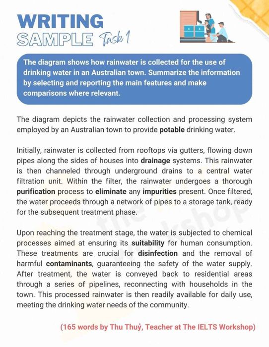 Sample solution 2 for Rainwater IELTS Writing Task 1